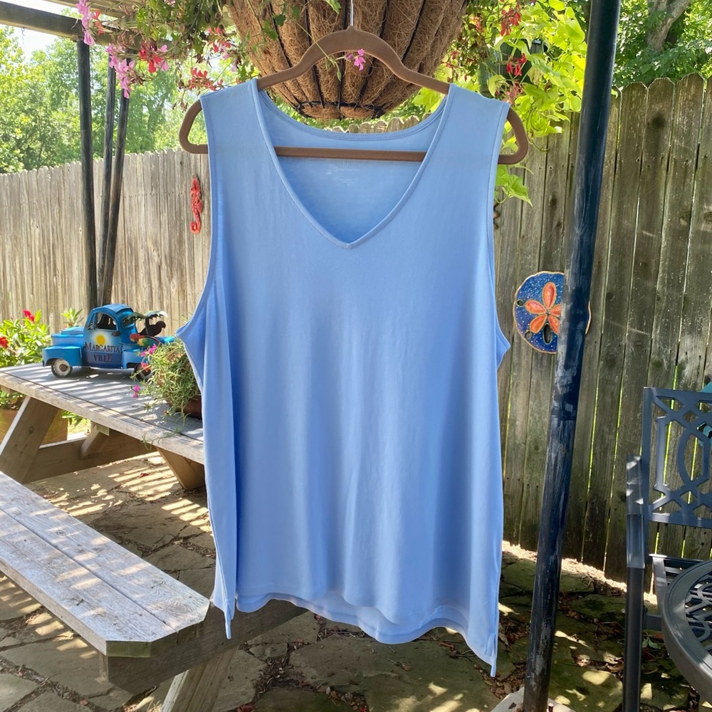 J.Jill Tank, Loose Fit, Light Blue, Like New! Sz XL 🐟